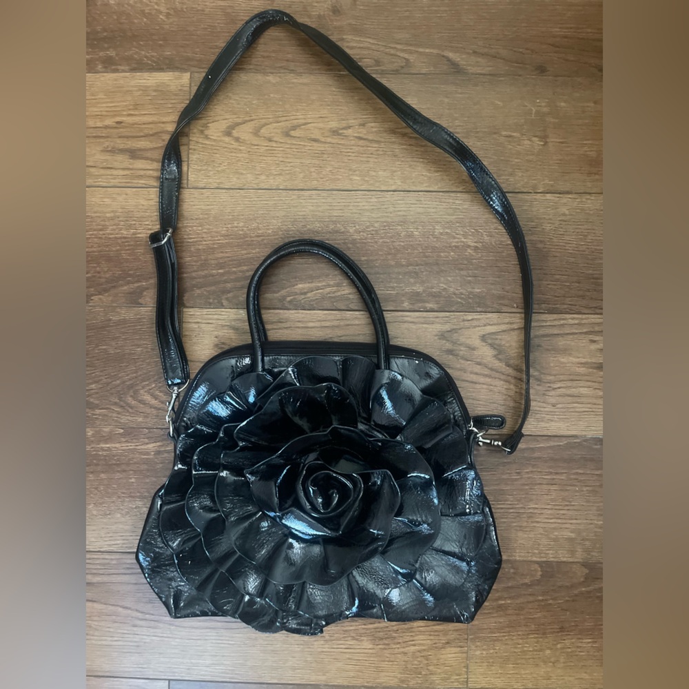Black rose statement bag by big Buddha Romantic runway #ooak - Picture 7 of 7